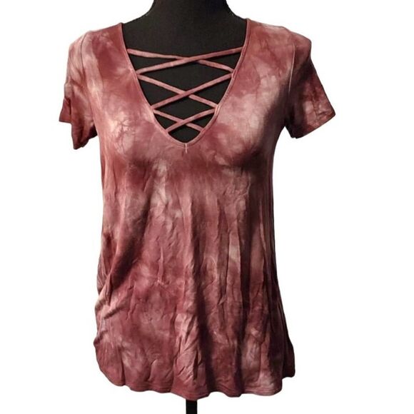 American Eagle Outfitters Soft and Sexy Purple Tie Dye Short Sleeve Tee XS - Picture 1 of 7